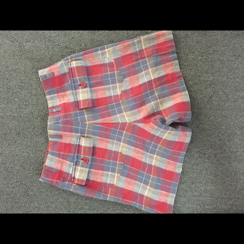 Jones NewYork Plaid Linen Shorts
